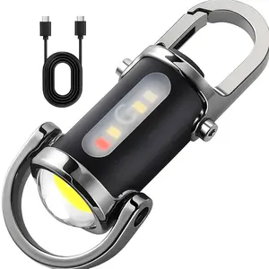 EDC Mini Rechargeable Keychain Flashlight – 800 Lumens COB Work Light, 7 Modes, Compact Bright Light for Hiking, Walking, Searching