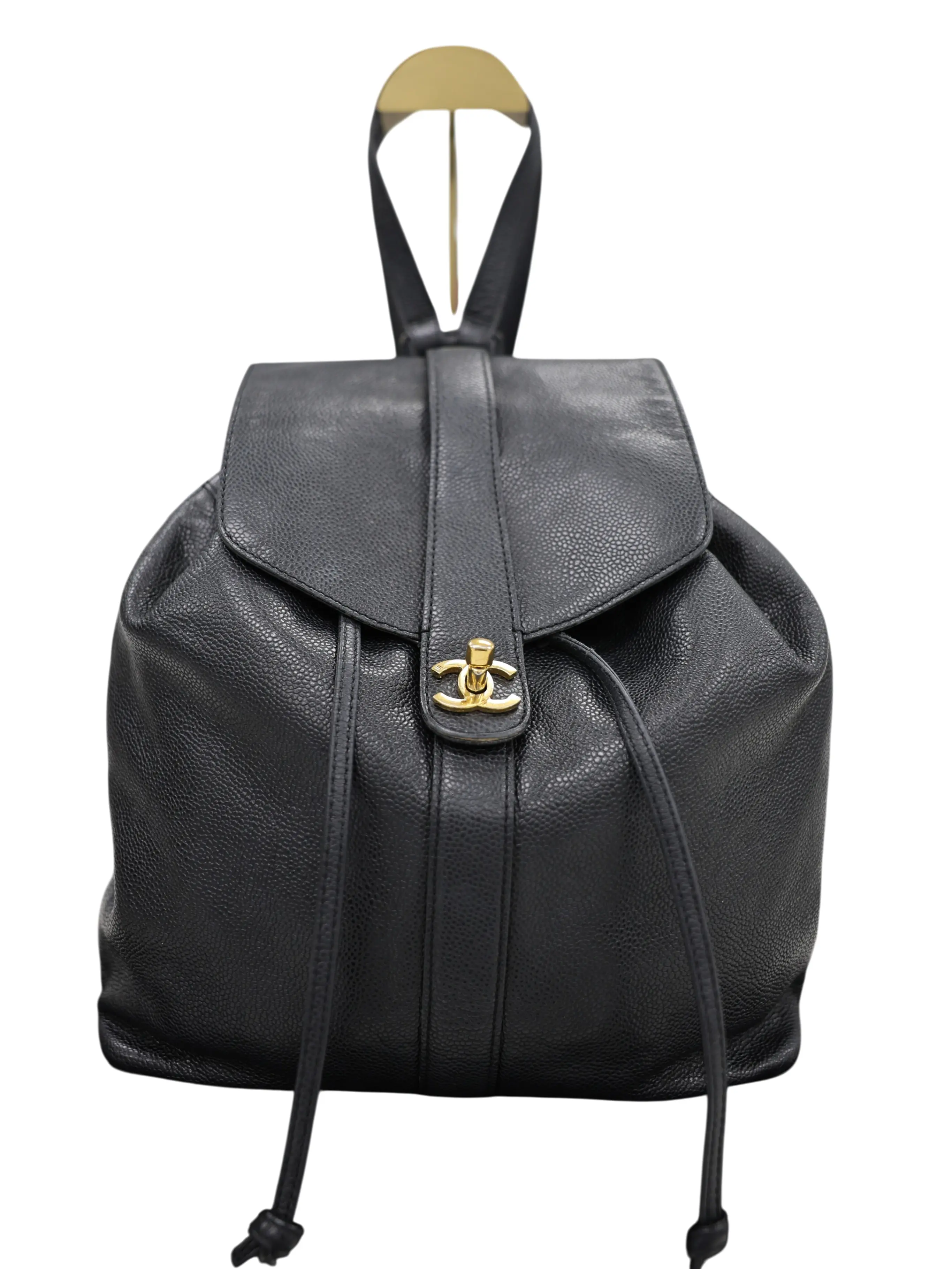 Pre-owned CHANEL CANVAS Backpacks CC CAVIAR LEATHER BACKPACK