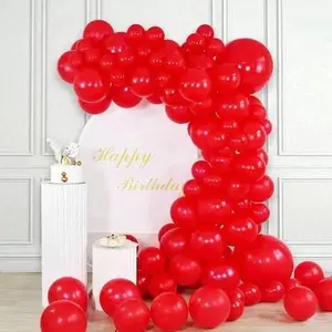 Latex Balloons - 110 Red 12 Inch Durable Balloons & 2 Random Color Tapes for Party Decorations Birthday Baby Shower Halloween Christmas and More