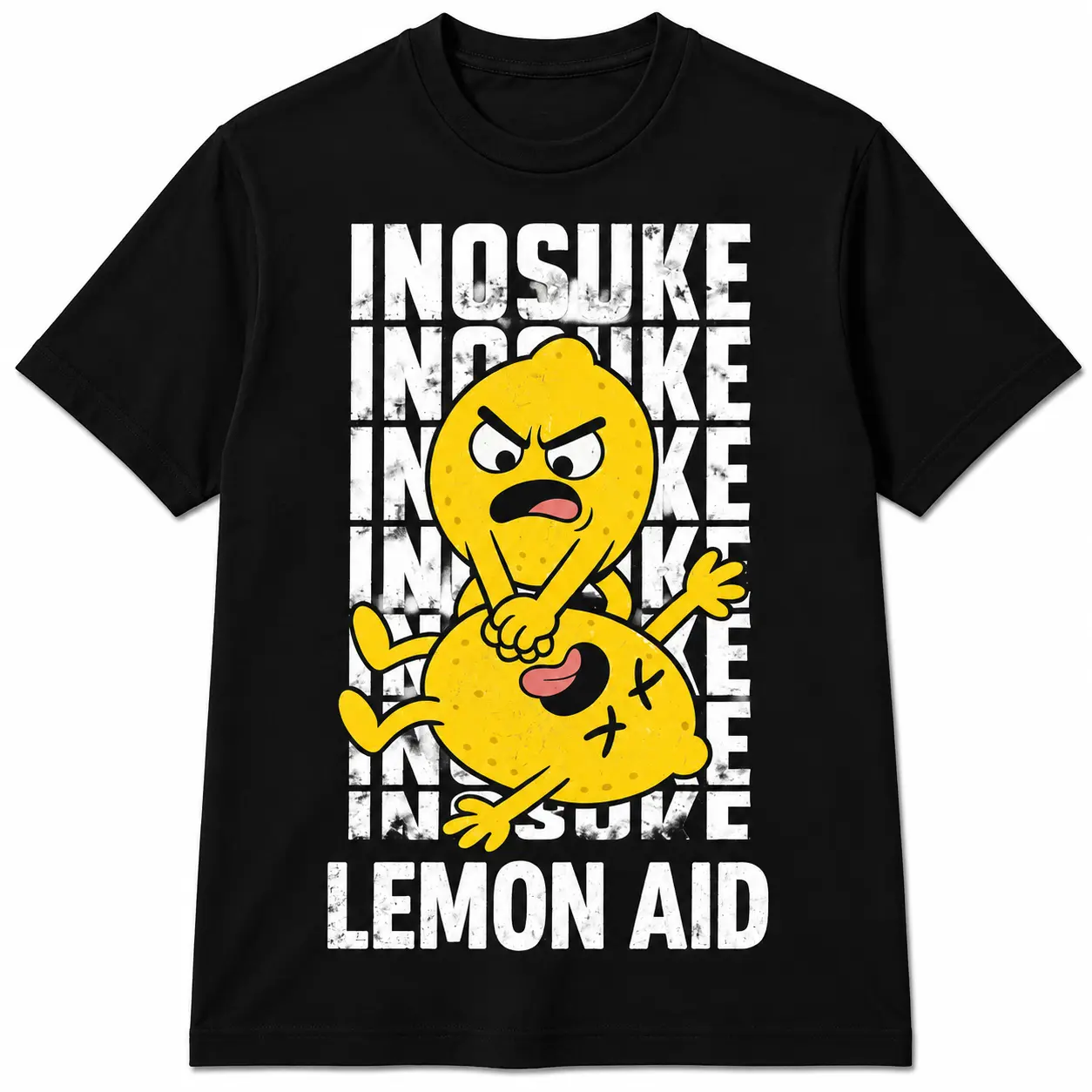 "Lemon Aid" Lemonade T-Shirt – Vintage-style lemonade stand graphic tee featuring a lemon design; a casual crew-neck shirt suitable for year-round wear. Machine-washable; perfect for themed parties and everyday outfits.
