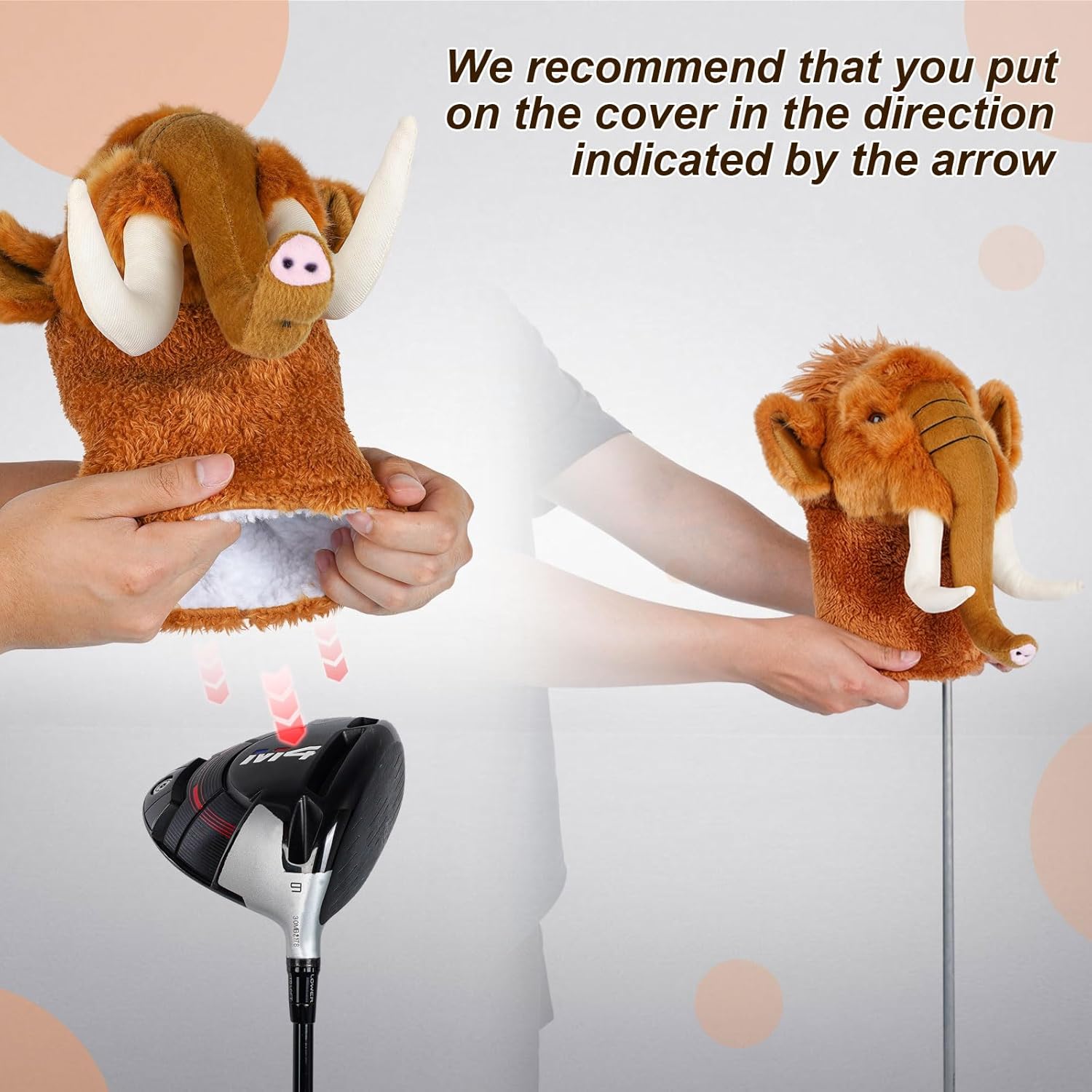 Funny Golf Headcover, Animals Plush Driver Headcover, Golf Club Head Covers Gift for Men Women
