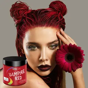 160g Vampire Red Semi-Permanent Hair Color Cream, Natural Extracts Hair Dyeing Cream, Professional Haircare Hair Styling Product for Women & Men, Halloween