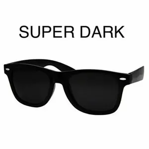 Wayfare Style Sunglasses Black Super Dark Lens Classic 80s Retro Vintage 100%UV Plastic Frame