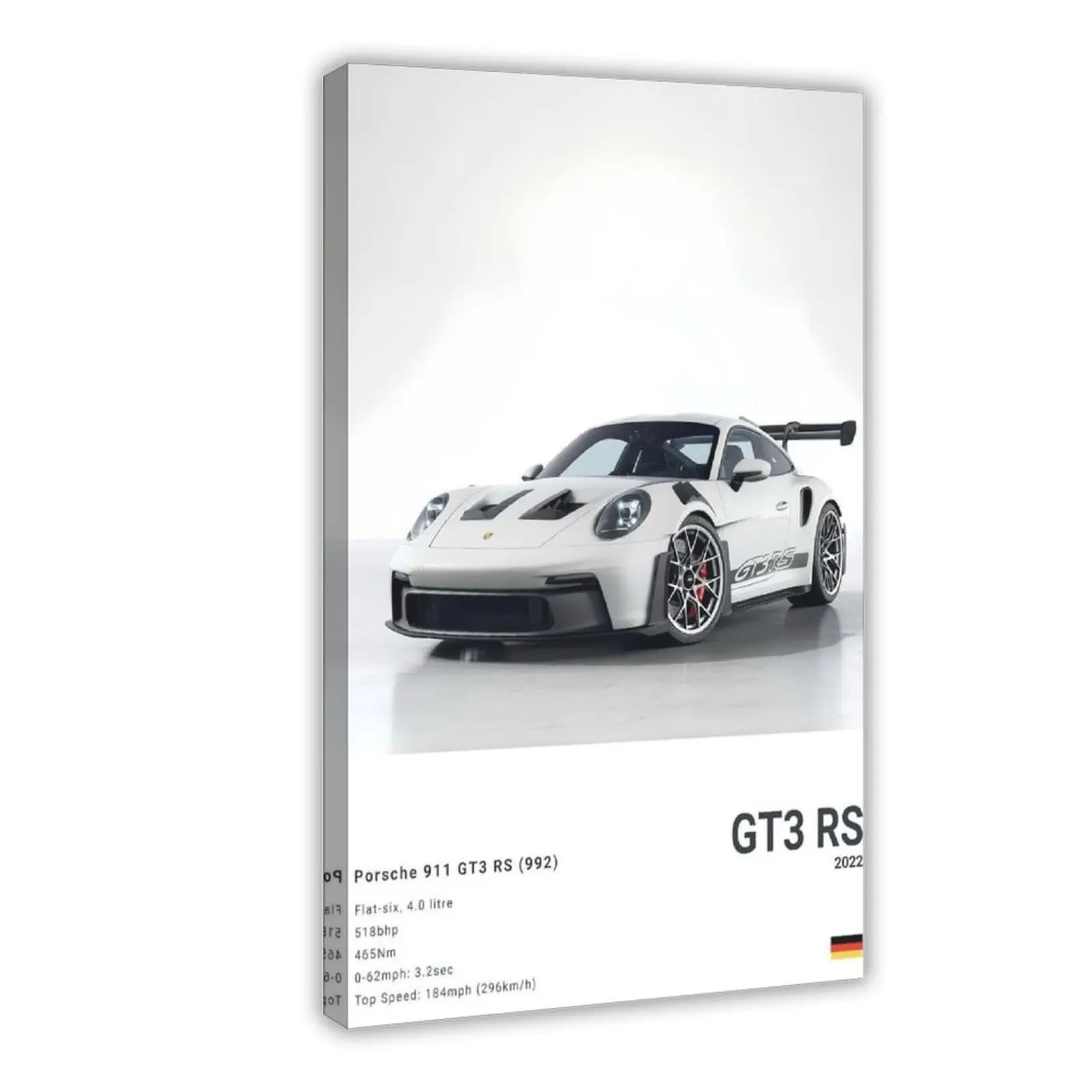 911 GT3 RS Artistic Canvas Poster Print - Layered Wall Art, Sporty Supercar Themed Eco-Friendly Home Decor, Matte Glare Control, Fade-Resistant Color, DIY Frame Compatible Man Cave Gift for Him