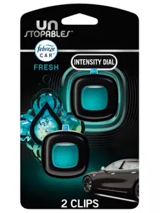 Febreze Fresh Unstopables Car Vent Clip, Car Air Freshener | Pack of 1, 2 Clips
