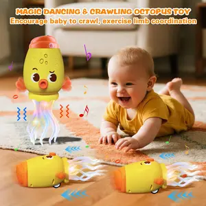 Viral Musical Dancing Octopus Baby Toy – Interactive LED Lights & Sound Effects, Cute Moving Plush Sensory Toddler Toy, Perfect Birthday Gift for Kids