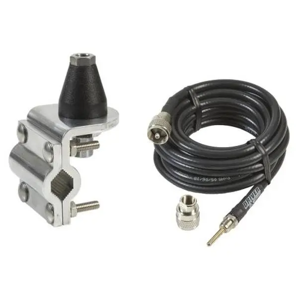 Truck Mirror Antenna Mount Kit with 12 Foot Premium Coax Cable and Dome Stud
