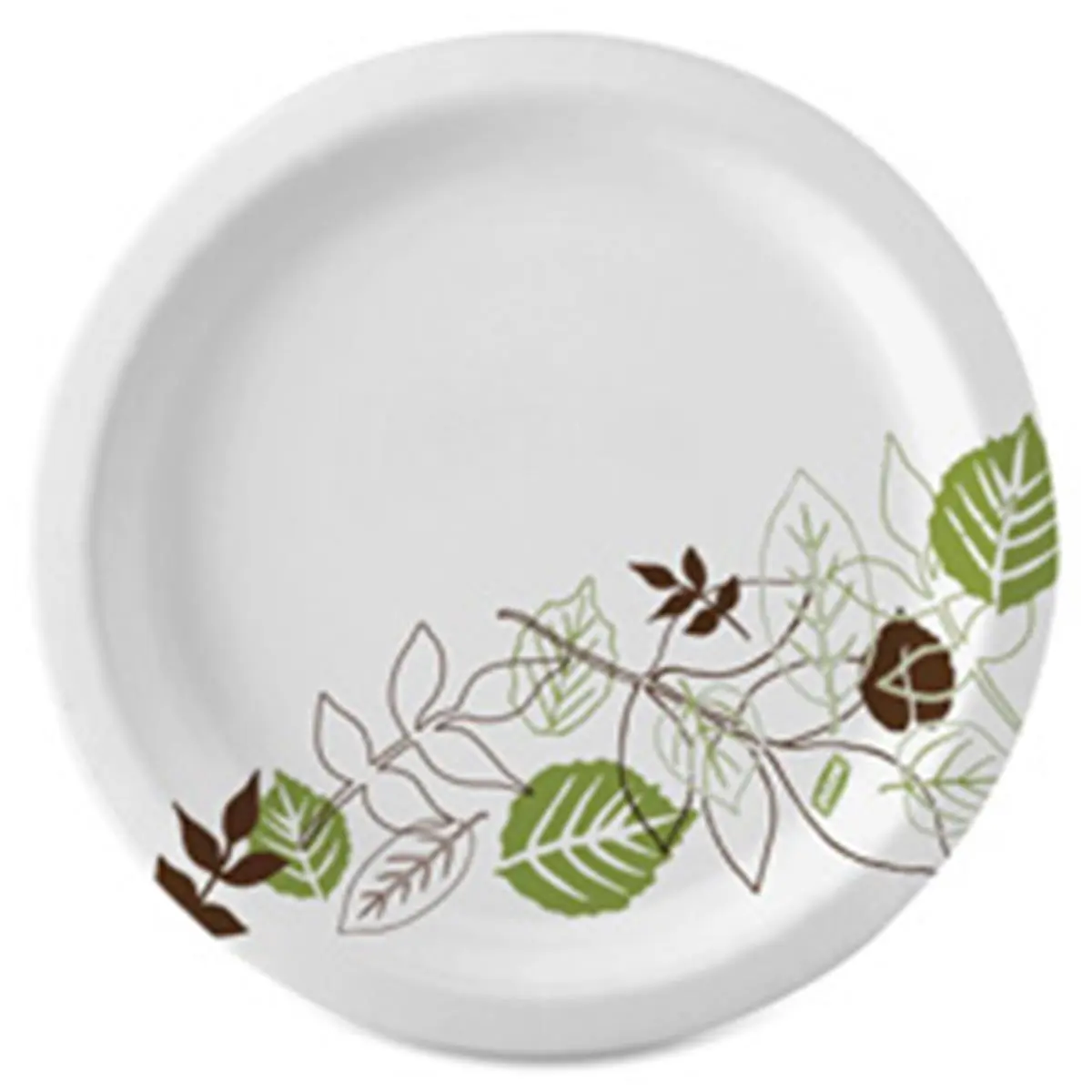 Dixie Disposable Paper Plates, 8.5 in Extra Heavy-Weight, Greaseproof, 125-Piece Bulk Pack, White Pathways Design for Main Dishes