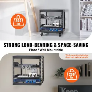 Spring new arrivals 9U 4 Post Open Frame Server Rack Network Enclosure 23''-40'' Adjustable