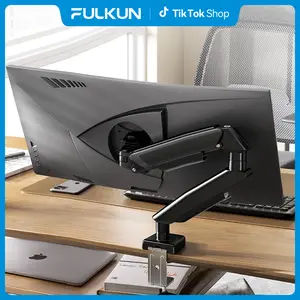 Single Monitor Arm, Gas Spring Desk Mount 17-32", Full Motion VESA 75/100mm, Holds 22lbs, Adjustable Swivel Tilt, Cable Management
