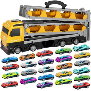 78 Inch Transport Truck with 12 Die Cast Alloy Cars Ultimate Toy Set for Boys Girls Aged 3 to 7 Perfect Christmas Birthday Gifts Kids Educational Diecast Wheels Collectible