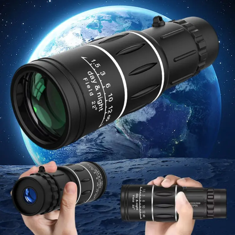 16x52 Remote Monocular Telescope, Powerful Telescope, High Magnification, Dual Focus, Optical Zoom, Outdoor Use, Long Distance Viewing