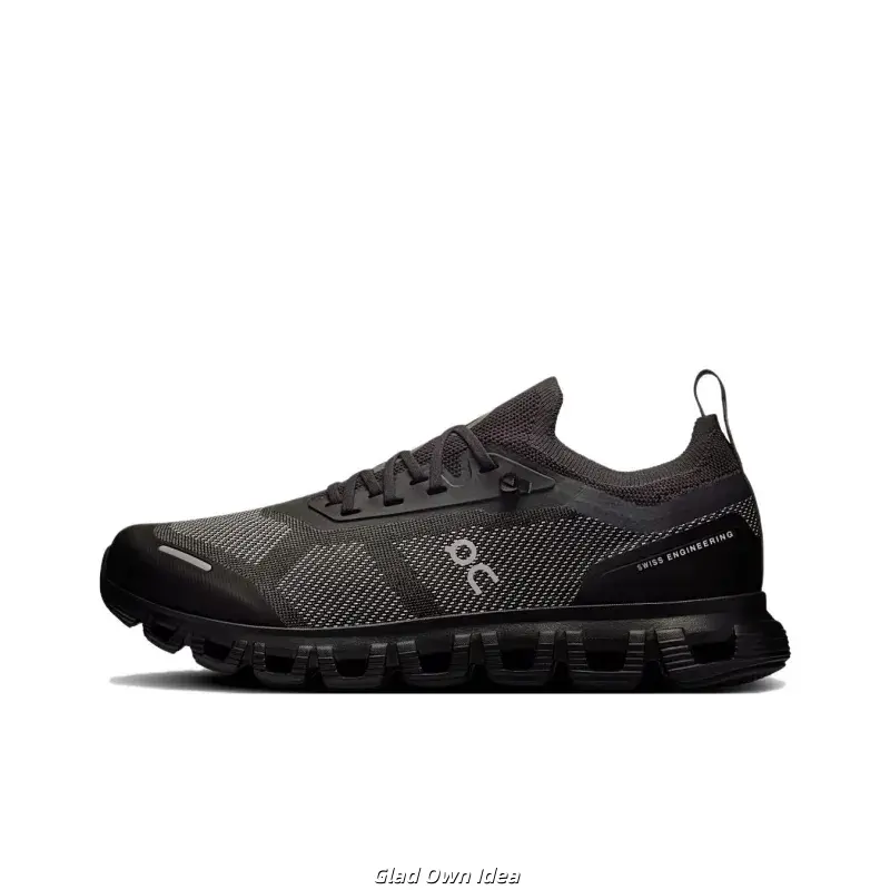 Brand New Sealed Original Box Unisex All-Black Fine Mesh Running Sneakers with Dark Side Logo, Square Segmented Hollow Thick Cushion Sole, Non-Slip Athletic Wear Sports Shoes (Single Pair) for Running, Gym Use