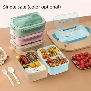 Leak-Proof Lunch Box Set, BPA-Free & Microwave-Safe, 3 Compartments, Includes Utensils, Ideal for School Work Outdoor Dining