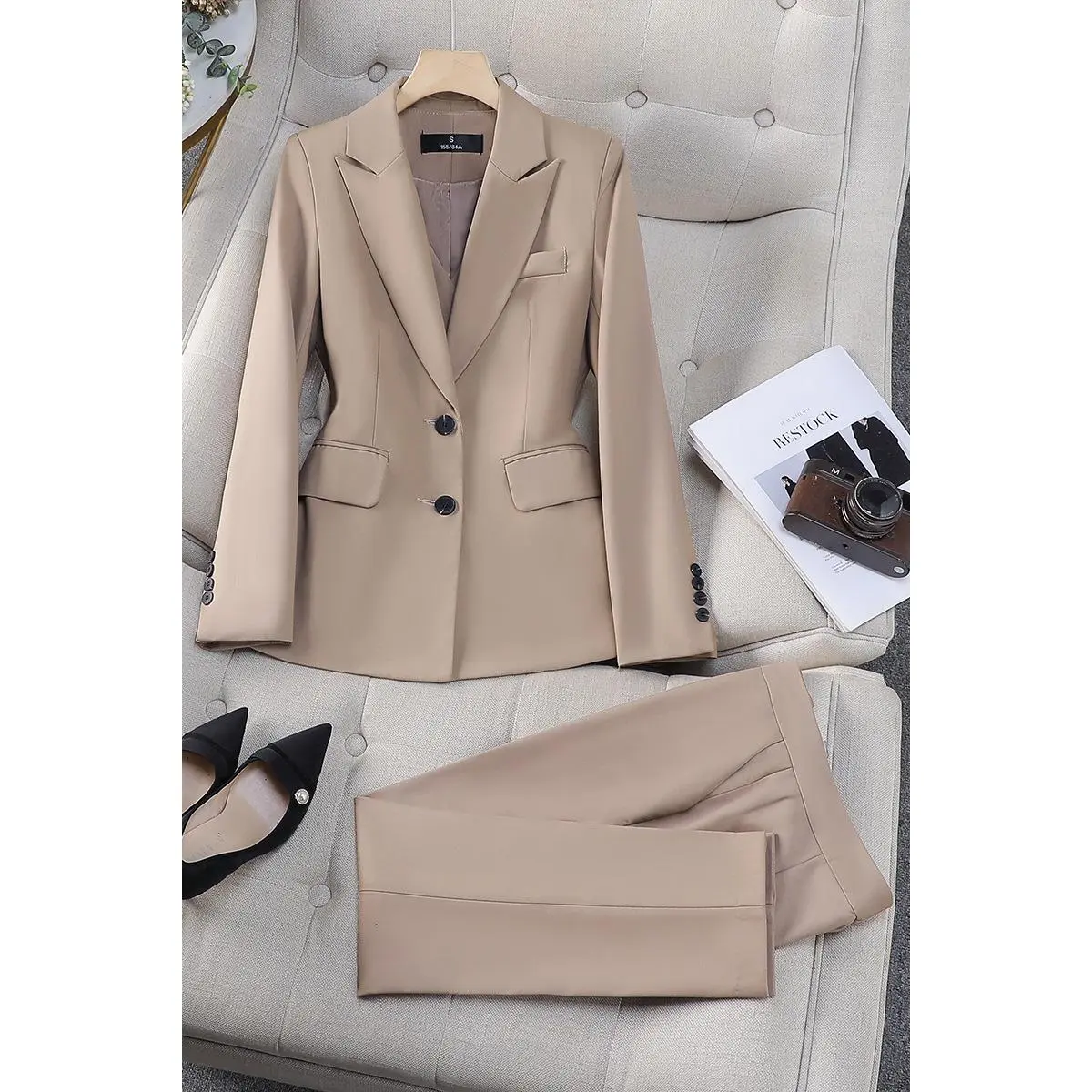 9536 khaki suit+pants