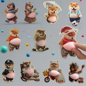 Cute Fun Shiba Inu Stickers Set, 11 Pieces, Phone Case Stickers, Wall Decals, Concealer Stickers, Belly Dog Collection, Cutout Decorations