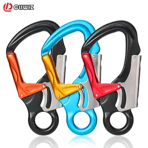 Outdoor rock climbing quick hook aviation aluminum 35kN rock climbing rescue main lock mountaineering buckle K type automatic lock Flying Lada small eye hook