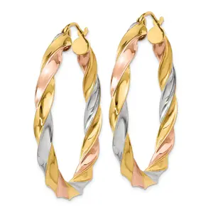 Light Twisted 14k Gold Hoop Earrings