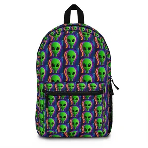 Alien Print Backpack, Colorful School Bag, Unique Gift for Science Fiction Lovers, Trendy Travel Gear, Quirky Daily Use Backpack, [...]