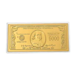 24K Gold  Wealth Legacy  Currency Tribute Embossed Sheet 155x75mm 100mg