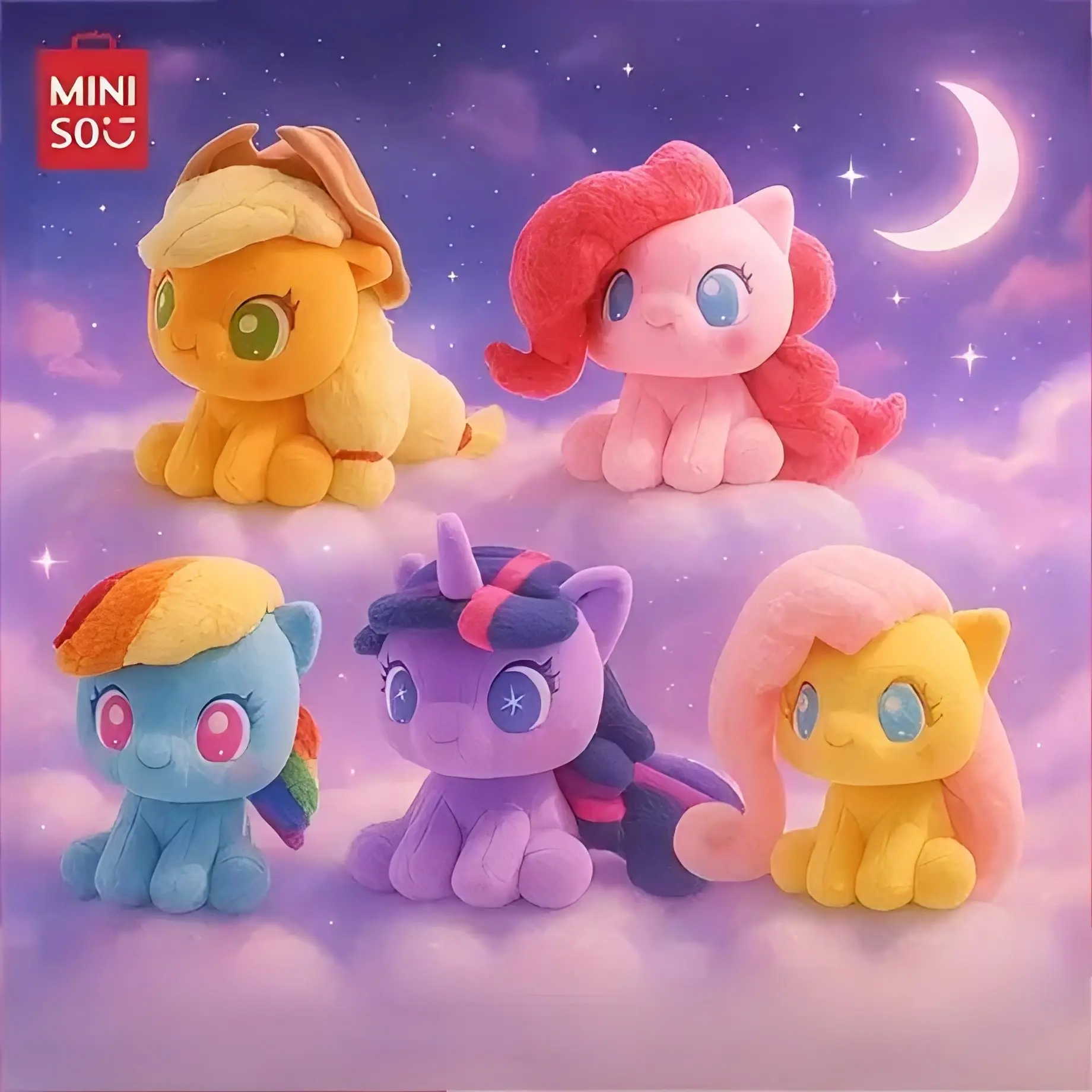 My Little Pony Q Version Sitting Doll - Cute Stuffed Animals, Super Soft Fluffy Soft Huggable Cutecore Polyester Plush Toy, Pillow Gift for Girls, Bedroom Decoration MLP, Plushies
