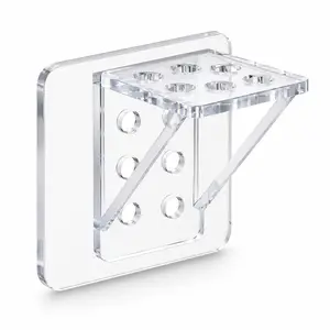 No Drill Single Row Shelf Support Brackets Self Adhesive Cabinet Closet Shelf Clips Nail Free Clear Shelf Board Holders