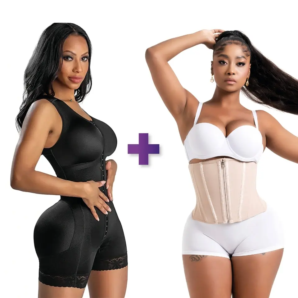 SNATCHED BODY & Lipo Stage 2 & 4 Faja Post-Op Shapewear with Built-in Bra & Hourglass Waist Cincher for Women's Compression Garment