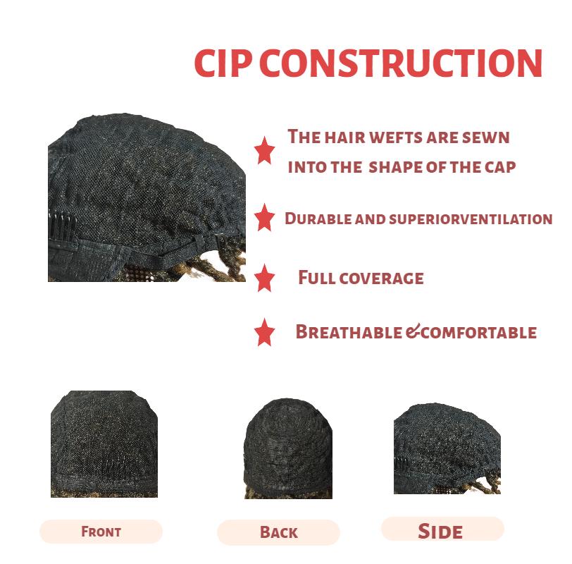 African Curls — Synthetic Wig (Burgundy): Features a naturally voluminous texture and a braided dreadlock style; includes a breathable mesh cap; (Suitable for Men and Women)