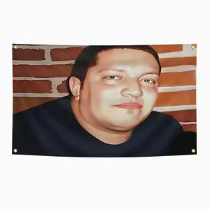 Funny Fat Face Meme Flag, University Dorm Room Decoration, Men's Cave Brothers Wall Indoor Outdoor Flag