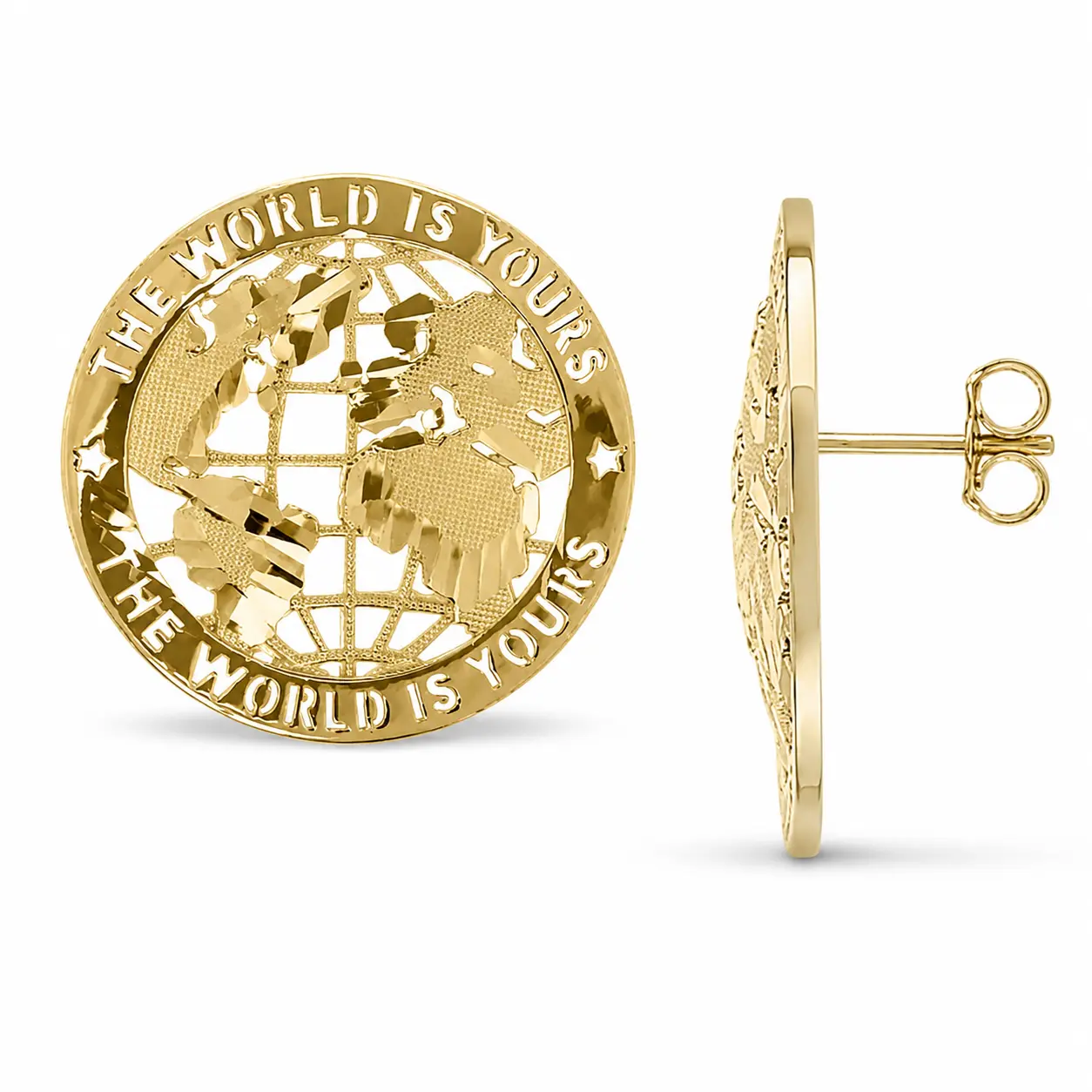 World is Yours Earrings 14k Yellow Gold Finish World is Yours Earrings 14k Yellow Gold Finish