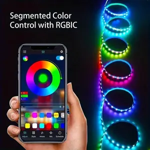 RGB Ic Ws2812 LED Strip Light, 60 Leds Per Meter, USB Smart APP Control, Music Sync Color Changing, Home Decor, Gaming Room, Party Lights, Dynamic Led Lights, Smart Led Lighting
