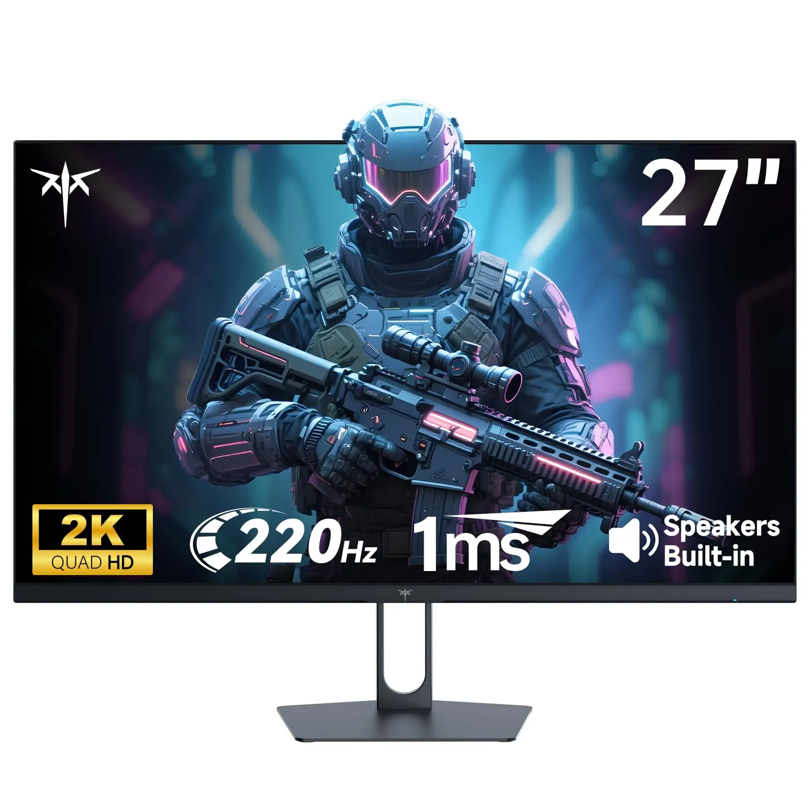 Refurbished KTC H27T22C-3 27-Inch QHD 2560 x 1440 Fast IPS Gaming Monitor, Up to 220Hz, 1ms, Built-In Speakers, HDMI and DisplayPort, Excellent Condition, 90-Day Warranty
