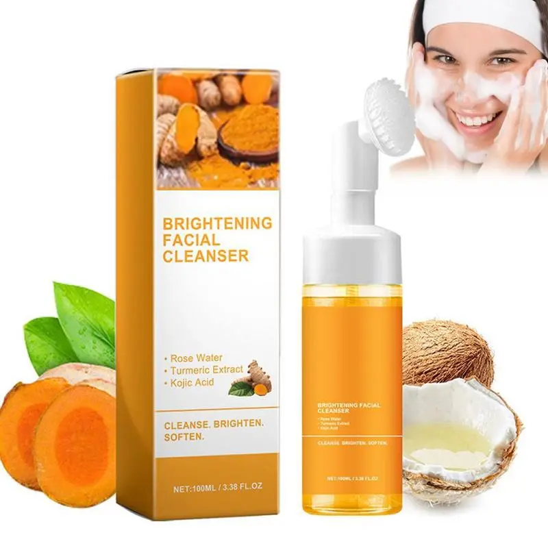 Deep cleansing Turmeric Brightening Facial SkincareCleanser, Comfort Deep Cleansing , Shower Products Facial Cleansers 100ml Turmeric + Kojic Acid Foaming Facial CleanserSilicone Brush Cleansing Skincare was