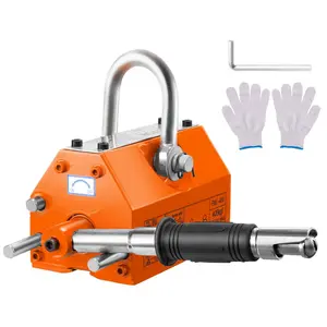 Magnetic Lifter 880 Lbs / 400 Kg Pulling Capacity, 2.5 Safety Factor, Neodymium And Steel Construction, Lifting Magnet With Release Mechanism, Permanent Lift Magnets, Heavy Duty Magnet For Hoist, Shop Crane, Block And Board