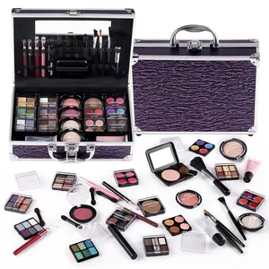 Makeup Kit for Teen Girls & Women Full Kit, Beauty Train Case with Starter Cosmetics Set, Make Up Valentine's Day Gift Box with Eyeshadow,Lipgloss,Highlight,Blush,Lip&Eye Pen,Brush & More(GoldenBrown)
