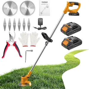 String Trimmer Cordless - 21V   Weed Wacker, 2 X 2.0Ah  and a Charger, Grass Trimmer, Brush  and Edger Lawn for Garden/Yard