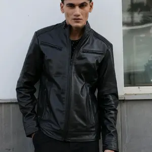 Signature Leather Jacket- Premium Full Grain, Lambskin, Lightweight- Black. Highest Quality, Timeless Style & Unbeatable Price!