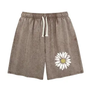 Wayii Women's Vintage Acid-Washed Print Streetwear Shorts - Unisex Summer Fashion Basic Adjustable Bottoms with Drawstring, Convenient Pockets, Baggy Comfy Fit, Acid-Washed Print Shorts,summerwins,summeroutfits,vacationoutfits,beachoutfits