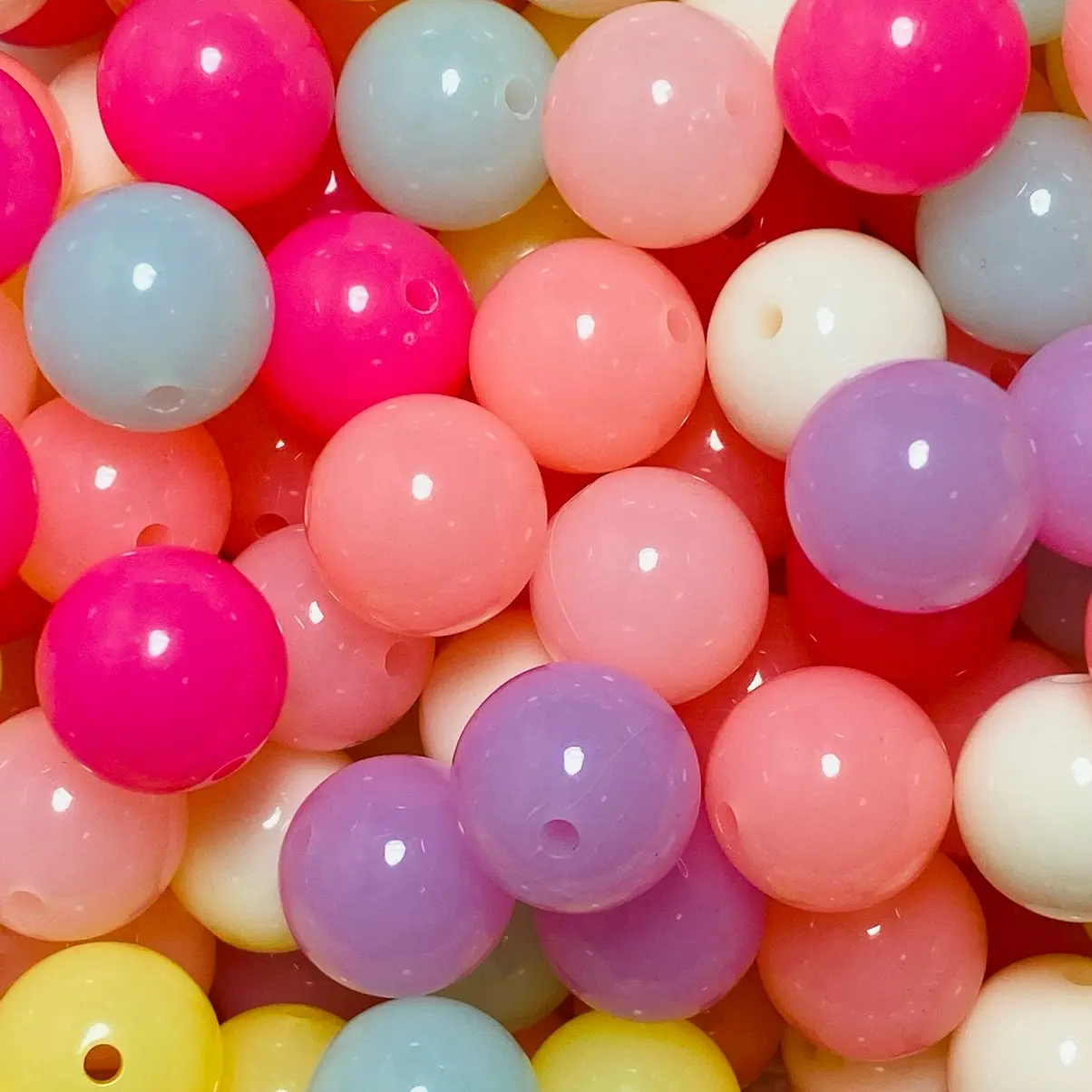 Pastel jelly beads, 16mm, 20pcs  mix