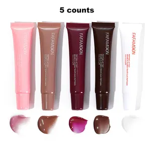 Set of 5 Pack Hydrating Gentle Long-Lasting Glossy Lip Glosses, Mirror Finish Liquid Lip Stains, Non-Stick Cup Glass Lip Oil, Moisturizing Lip Care Makeup