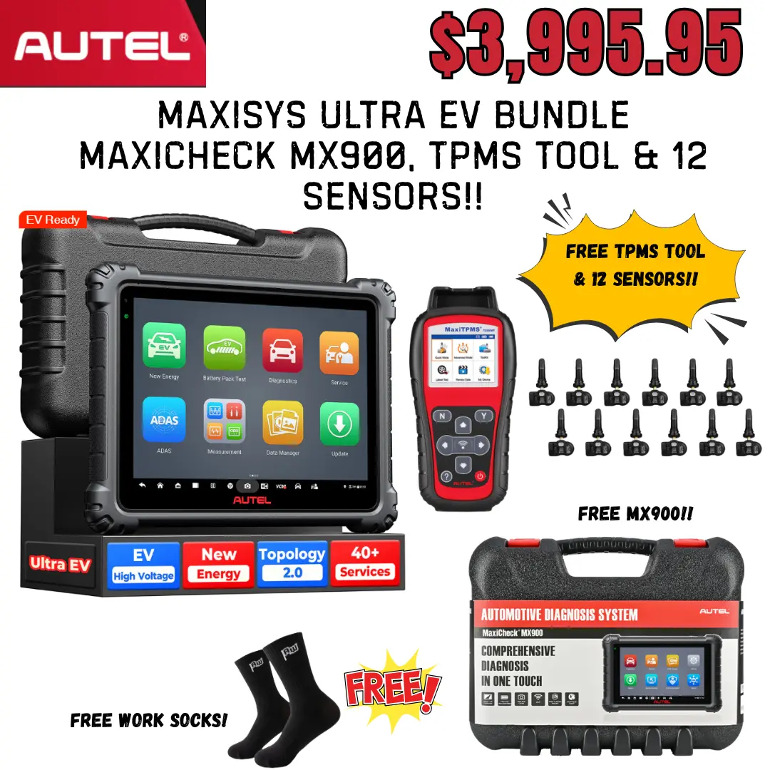 Autel MaxiSYS Ultra EV-Capable Automotive Diagnostic Tool Bundle Set with MX900 Component, Cloud Sync, TPMS Support, and High-Voltage Functionality