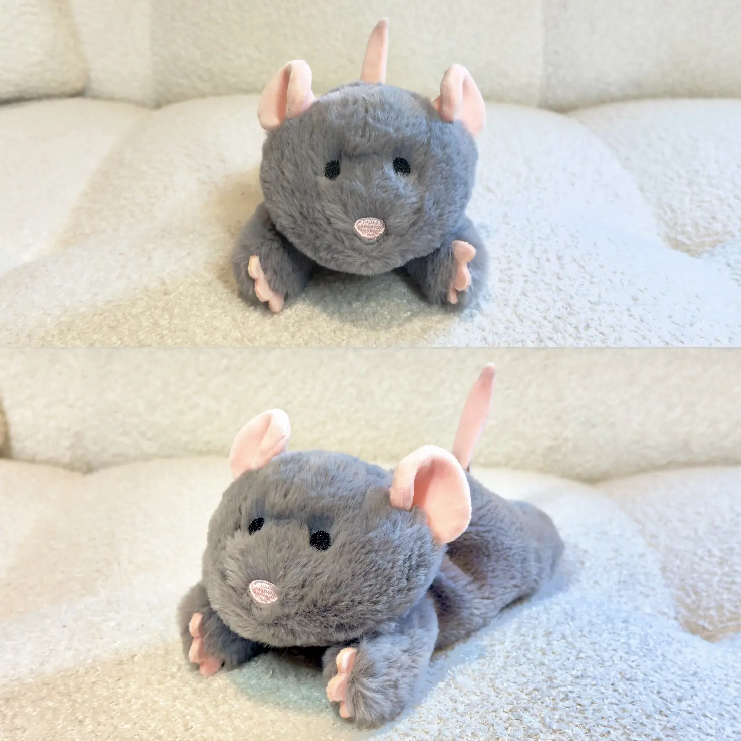 8.2in Unisex Squishy Animals Bead-Filled Stuffed Toy - 3D Lil Bean Bag Plush, Animal Shapes Calming Squish Fidget Play Tool, Pocket Knick-Knack Holder, Birthday Gift Ready (Rat, Platypus, Bison, Deer) Charm