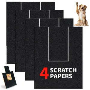 PetSpany 4 PCS Premier Self-Adhesive Sandpaper, 14.55x10.39 Inch (37x26.4 cm), 80 Grit – Perfect replacement for Dog Nail Scratch Boards. Easy & stress-free claw care!