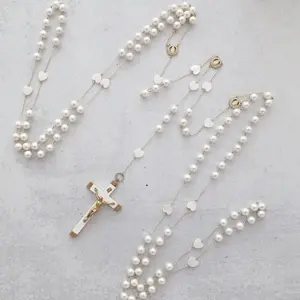 Handmade Catholic Wedding Rosary Lasso: Pearl Unity Ceremony Gift