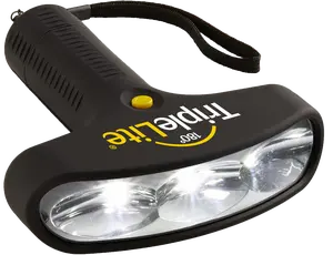 TripleLite TL800,  180° Wide Beam Flashlight, 800 Lumens, Patented 3-LED Flashlight with High Low Strobe Settings, Water Resistant, Drop Resistant, Lanyard, 3 AA Batteries Included