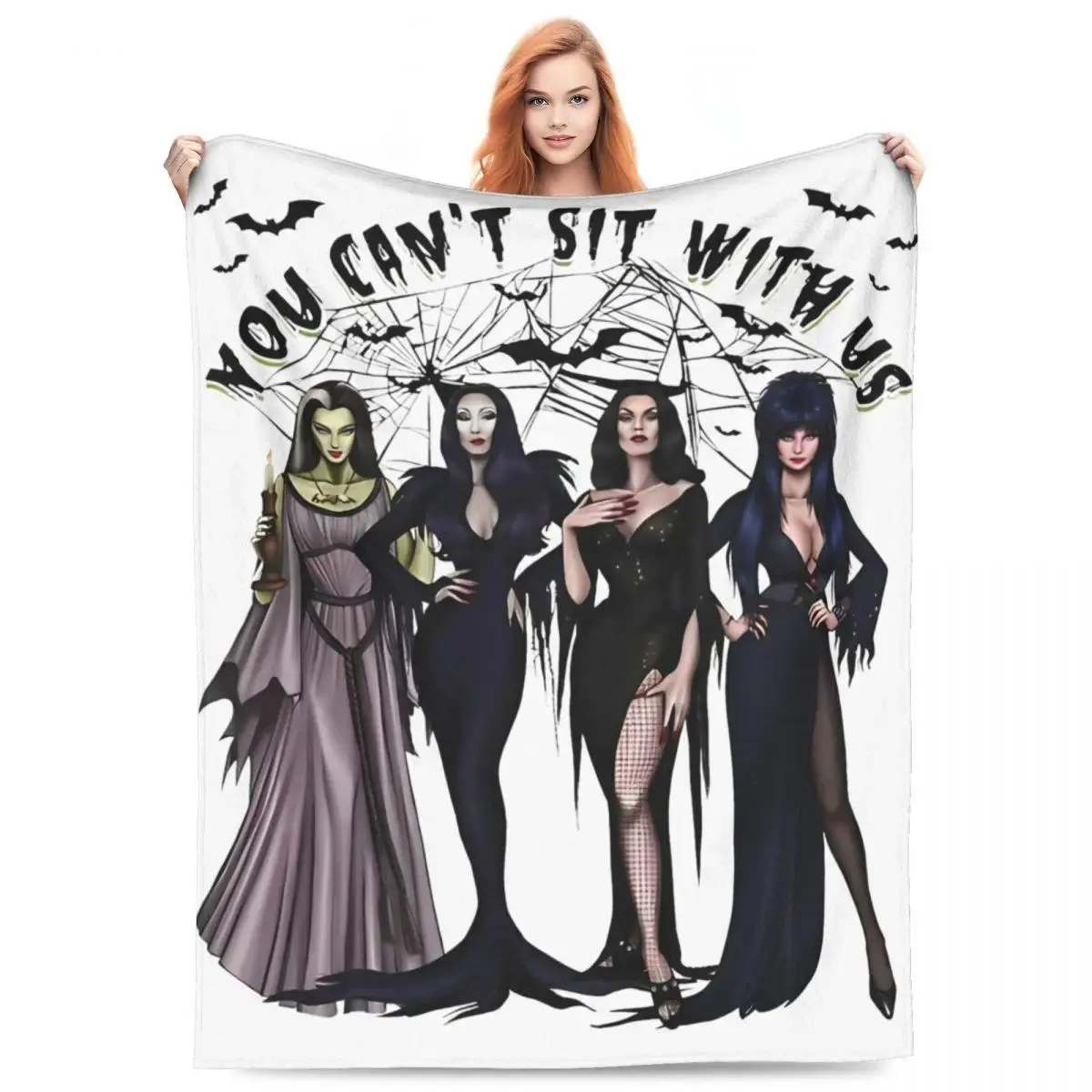 Elvira Mistress Of The Dark Flannel Blanket - Quality Super Soft Horror Movie All-Seasons Breathable Warm Wrinkle-Resistant Soft Throws Blanket for Watch Party, Office Breaks, Bedroom Use, All Seasons Blanket
