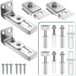 2 Pack Bi-fold Sliding Closet Door Hardware Repair Kit, Fits 7/8" to 1" Track, Folding Pocket Door Replacement Parts Set Include Top Bottom Pivots Bracket and Guide Wheel