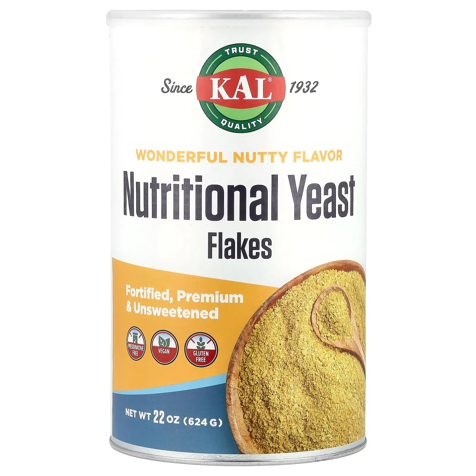 KAL Nutritional Yeast Flakes, 22 oz (624 g)