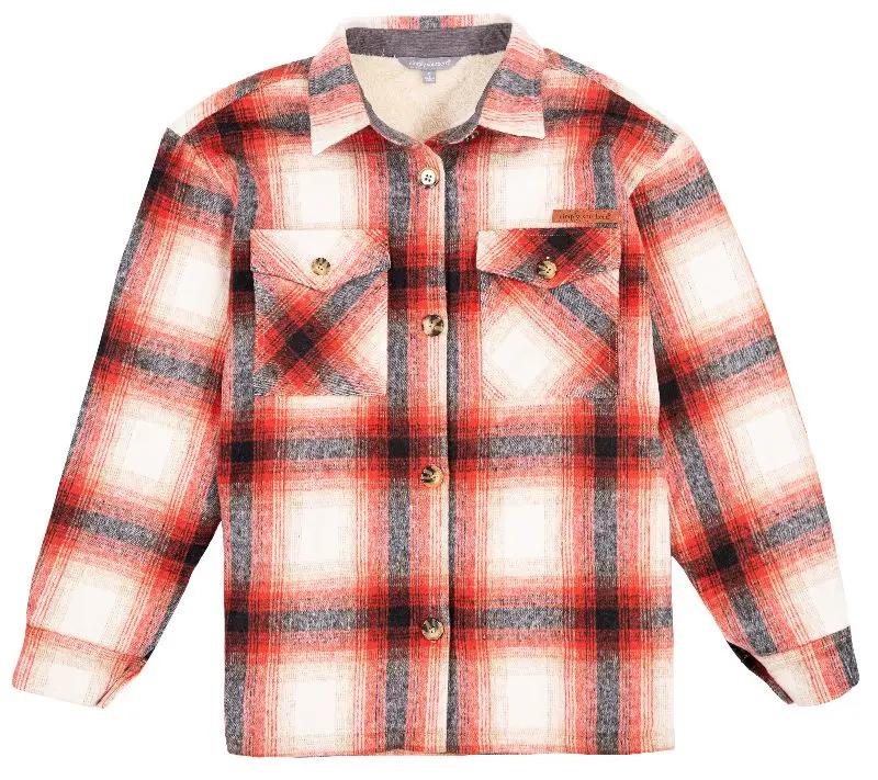 Simply Southern Red Plaid Sweater Jacket Shacket