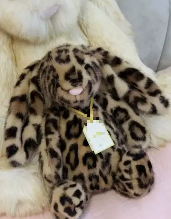 Jellycat Cobblehop Bunny Exclusive Plush Toy with Drawstring Gift Bag – Leopard-Print Long-Ear Stuffed Animal Gift for Birthdays and Collectors
